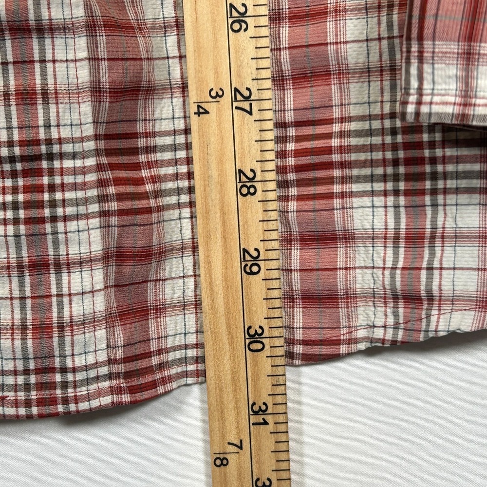 Ascend Mens Large Hiking Shirt Plaid Button Up Outdoor Fishing Zip Polyester - Picture 8 of 10